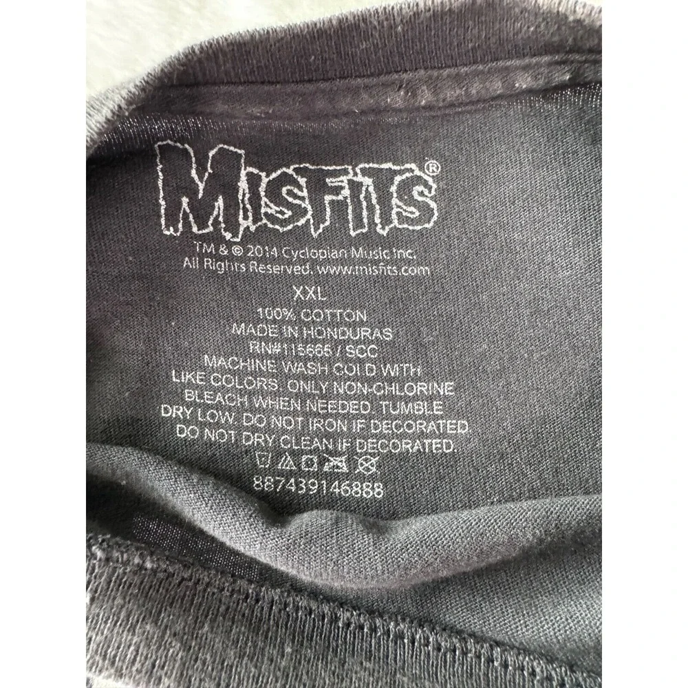 MISFITS Punk Rock T shirt‎ Black Stars and Stripes Skull XXL Licensed  2014. - Picture 6 of 11